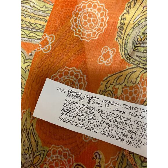 Zara Women's Multicolor Paisley Sleeveless Ruffles Asymmetric Tank Top Size XL - Picture 5 of 5